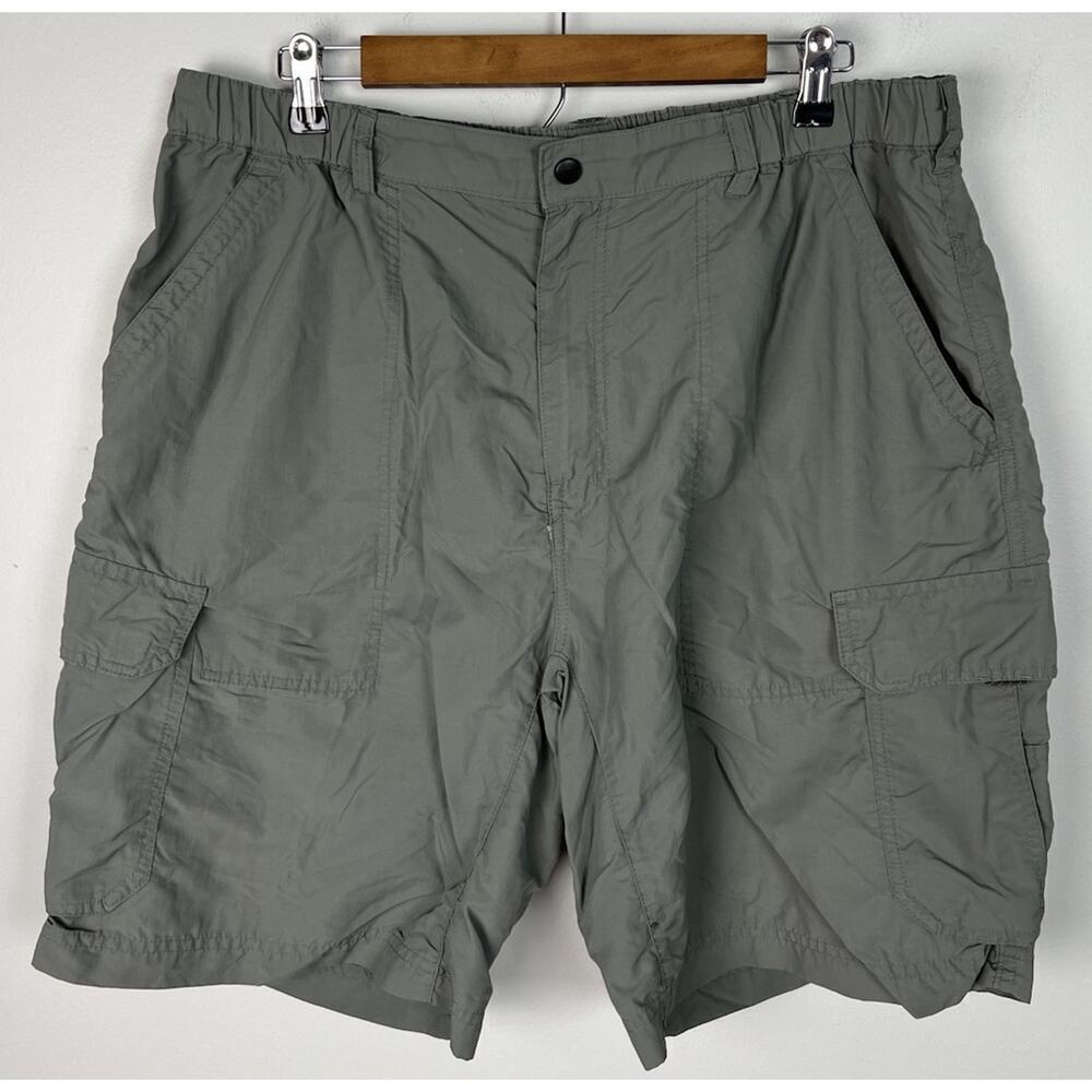 REI Cargo Green Hiking Outdoor UPF 50+ Elastic Waist Shorts Size XL Men’s